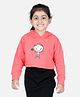 Aww Hunnie Full Sleeves Boy Cartoon Placement Printed Hooded Sweatshirt - Peach