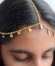 Pretty Ponytails Bohemian Style Coin Medallion Matha Patti Maang Teeka Wedding Mehendi Jewellery - Golden