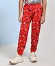 Hrit 100% Cotton Guitar Printed Unisex Lounge Pants  - Red