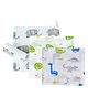 SYGA Baby Cotton Cartoon Towel Baby Printed Square Towel for Toddler Newborn Infant Towel Pack Of 3 - White