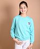 Lilpicks Couture Full Sleeves Placement Sequin Heart Detail Sweatshirt - Sky Blue