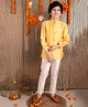 Lilpicks Couture Full Sleeves Mirror Work Embroidered Kurta With Pant - Yellow White