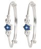 Silver Chest 925 Pure Silver Bangles for Baby Girl and Boy. Blue and White Enamel Star Design Pack of 2- Silver