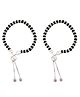 Silver Chest 925 Pure Silver And Black Beads And Slider Silver Ball Evil Eye Nazariya For Kids Pack of 2-Silver