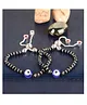 Silver Chest 92.5% Hallmarked Adjustable Pure Silver Nazariya For Baby Girl With Evil Eye and Red Stone Pack of 2 - Silver Black
