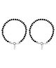 Silver Chest 92.5% Hallmarked Sterling Silver Black and Silver Bead Crystal Nazariya - Diameter 4.5 cm