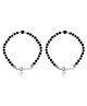 Silver Chest 925 Pure Sterling Silver & Black Bead Crystal Nazariya Bangle One Pair Center Bead Design