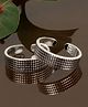 Silver Chest 92.5% Toe Rings For Women Stylish Bands Plain Oxidised Rings With 3D Dots Design - Diameter: 4.5 cm