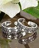 Silver Chest 92.5% Plain Oxidised Toe Ring with 3D HEART Design for Women Pack of 2- Diameter: 4.5 cm