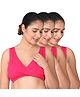 Morph Pack Of 3 Maternity Cotton Leakproof Sleep Nursing Bra No Hooks Or Clips - Dark Pink