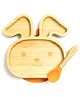 Starkiddo Bunny Bamboo Suction Plate and Learning Weaning Set - Orange