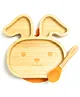 Starkiddo Bunny Bamboo Suction Plate and Learning Weaning Set - Orange