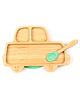 Starkiddo Rider Bamboo Suction Plate and Learning Weaning Set - Green