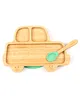 Starkiddo Rider Bamboo Suction Plate and Learning Weaning Set - Green