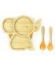 Starkiddo Tusker Bamboo Suction Plate and Learning Weaning Set - Orange