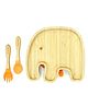 Starkiddo Jumbo Bamboo Suction Plate and Learning Weaning Set - Orange