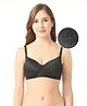 Bella Mama Maternity Soft Padded Non Wired Nursing Lace Bra - Black