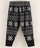 CrayonFlakes Design Detaill Jacquard Polar Fleece Full Length Jogger - Black