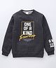 Ollypop Full Sleeves Brushed Fleece 100% Cotton Sweatshirt Text Print - Navy Blue