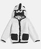 MayRa Knits Woollen Hand Knitted Full Sleeves Animal Detail Hooded Sweater - White