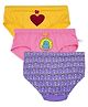 D'chica Pack Of 3 No Itching No Rashes Cats And Heart Print Panties - Yellow Pink Purple