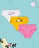 D'chica Pack Of 3 No Itching No Rashes Flawless And Love Print Panties - Yellow Pink