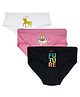 D'chica Pack Of 3 No Itching No Rashes Future And Unicorn Print Panties - Pink White Black