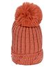 Miss Diva Pearl Embellished Bobble Cap - Rust Brown