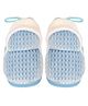 Miss Diva Check Texture Detailed Fur Tie Up Booties - Blue