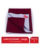 LuvLap Instadry Anti-Piling Fleece Quick Dry Baby Bed Protector Sheet, Waterproof, 100x140cm, Maroon, Pack of 1