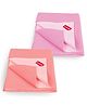 LuvLap Instadry Anti-Piling Fleece Quick Dry Baby Bed Protector, Waterproof, 70x100cm, Pack of 2, Salmon Rose & Baby Pink