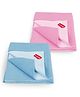 LuvLap Instadry Anti-Piling Fleece Quick Dry Baby Bed Protector, Waterproof, 70x100cm, Pack of 2, Sky Blue & Baby Pink