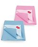 LuvLap Instadry Anti-Piling Fleece Quick Dry Baby Bed Protector, Waterproof, 100x140cm, Pack of 2, Sky Blue & Baby Pink