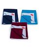 LuvLap Instadry Anti-Piling Fleece Quick Dry Baby Bed Protector, Waterproof, 50x70cm, Pack of 3, Navy Blue, Maroon, Royal Blue