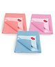 LuvLap Instadry Anti-Piling Fleece Quick Dry Baby Bed Protector, Waterproof, 50x70cm, Pack of 3, Salmon Rose, Baby Pink, Sky Blue