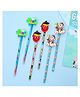 Yellow Bee Pencil with Motifs Pack of 6 - (Assorted)