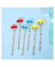Yellow Bee Pencil with Car Motifs Pack of 6 - Blue Yellow Red