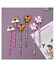 Yellow Bee Pencil with Unicorn Rainbow & Butterfly Motifs Pack of 6 - Pink