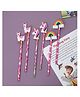 Yellow Bee Pencil with Unicorn Rainbow & Lama Motifs Pack of 6 - Multicolour