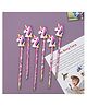 Yellow Bee Pencil with Unicorn Motifs Pack of 6 - Pink