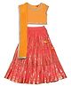 Biba Orange & Coral Art Silk Lehenga Set