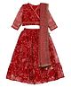 Biba Red Art Silk Lehenga Set