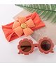 Babyhug Free Size Floral Applique Head Band with Sunglasses  - Orange