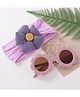 Babyhug Free Size Headband With Flower Applique & Sunglasses - Purple