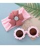 Babyhug Free Size Floral Applique Head Band with Sunglasses  - Multicolour