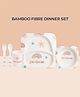 Polka Tots Eco-Friendly 5-Piece Bamboo Fiber Feeding Set For Babies, Toddlers, & Kids Includes Plate, Bowl, Glass, Spoon, Fork  Sunshine Design | Kids Tableware & Crockery Set