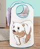 Bonfino Large Canvas Storage Bag Polar Bear Print - White & Brown