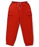 Babyhug 100% Cotton Woven Full Length Solid Joggers Pant - Red