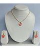Little Blossom Butterfly Chain Necklace & Earrings Set -Pink