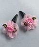 Little Blossom Set Of 2 Rose Flower Hair Clips - Baby Pink